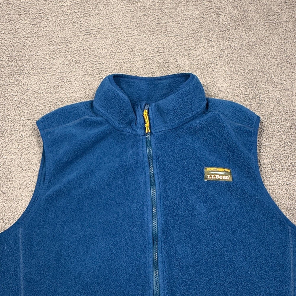 L.L.Bean Vest Mens 2XL Tall‎ Blue Fleece Full Zip Pockets Recycled Polyester - Picture 2 of 11